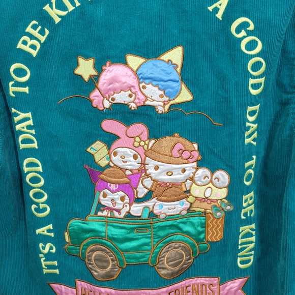 Hello Kitty Teal Jean Jacket with Colorful Embroidery - Picture 8 of 9